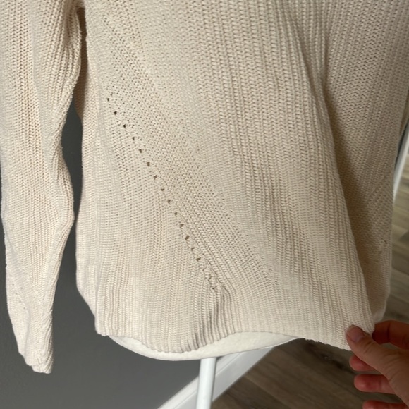 Lucky Brand Cream Knit Sweater with Lace Up Back Detail - Picture 3 of 11